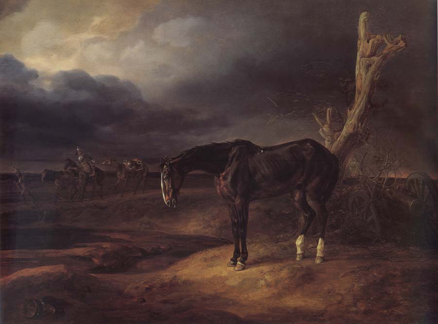 A gentleman loose horse on the battlefield of Borodino 1812